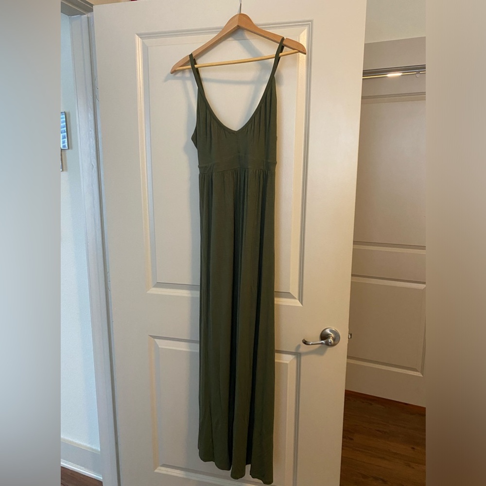 Olive green beach, cover-up or casual dress